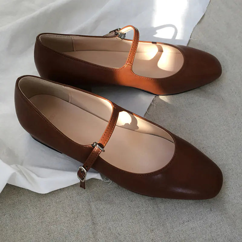 Classic Mary Jane Flats - Round Toe Comfort