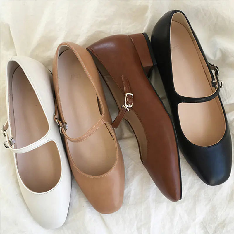 Classic Mary Jane Flats - Round Toe Comfort